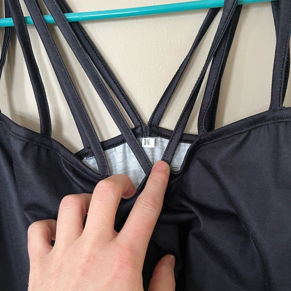 Women's Black Strappy Intimate Top